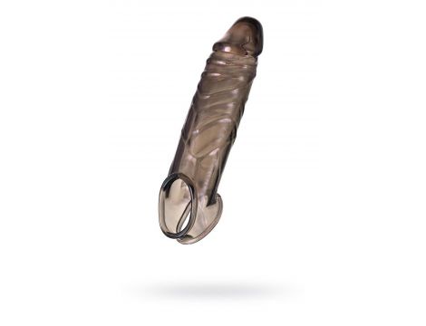 ToyFa XLover, Penis sleeve, for enlargement, TPE, transparent black, 15,5 cm - 3