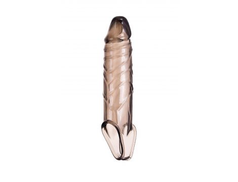 ToyFa XLover, Penis sleeve, for enlargement, TPE, transparent black, 15,5 cm - 2