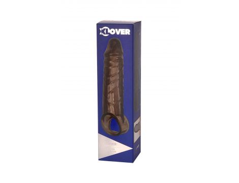 ToyFa XLover, Penis sleeve, for enlargement, TPE, transparent black, 15,5 cm - 4