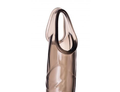 ToyFa XLover, Penis sleeve, for enlargement, TPE, transparent black, 15,5 cm - 11