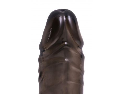ToyFa XLover, Penis sleeve, for enlargement, TPE, transparent black, 15,5 cm - 12