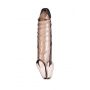 ToyFa XLover, Penis sleeve, for enlargement, TPE, transparent black, 15,5 cm - 3