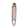 ToyFa XLover, Penis sleeve, for enlargement, TPE, transparent black, 15,5 cm - 10