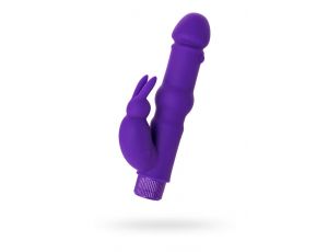 A-TOYS, Vibrator with clitoral stim, Silicone, Purple, 18 cm