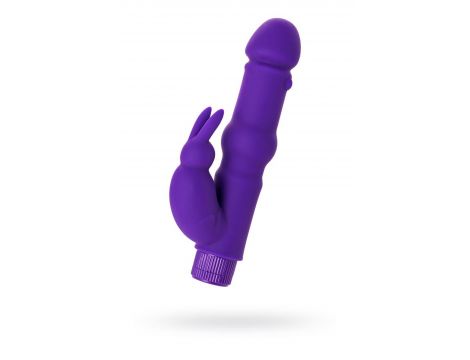 A-TOYS, Vibrator with clitoral stim, Silicone, Purple, 18 cm