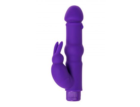 A-TOYS, Vibrator with clitoral stim, Silicone, Purple, 18 cm - 2