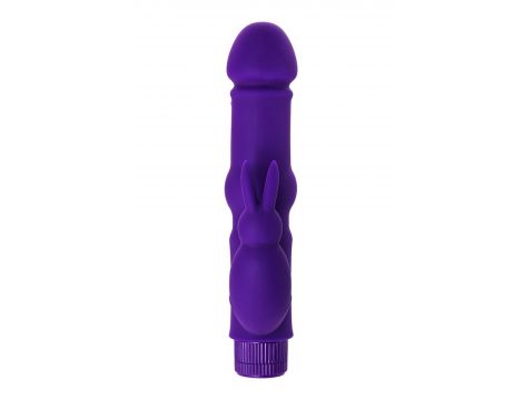 A-TOYS, Vibrator with clitoral stim, Silicone, Purple, 18 cm - 3