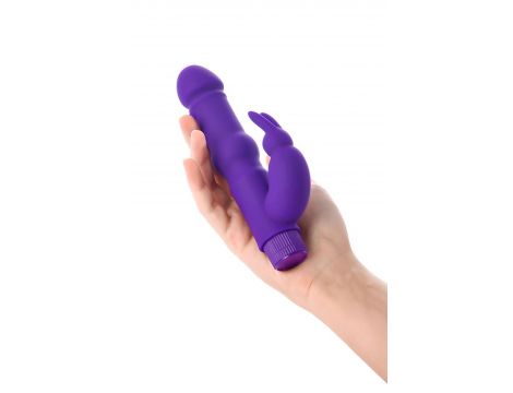 A-TOYS, Vibrator with clitoral stim, Silicone, Purple, 18 cm - 6