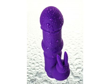 A-TOYS, Vibrator with clitoral stim, Silicone, Purple, 18 cm - 12