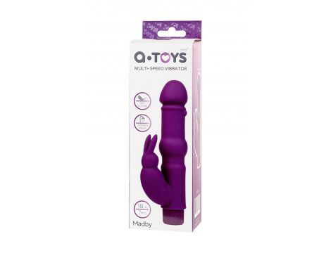 A-TOYS, Vibrator with clitoral stim, Silicone, Purple, 18 cm - 13
