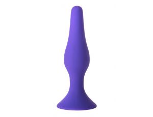 Korek analny silikonowy z przyssawką A-Toys fioletowy 10 cm