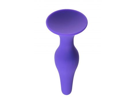 Korek analny silikonowy z przyssawką A-Toys fioletowy 10 cm - 3