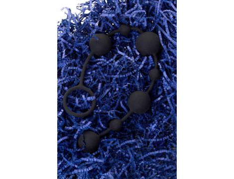 Koraliki analne silikonowe A-Toys Coron z 7 kulkami czarne 36 cm - 6