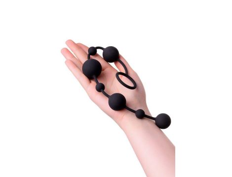 Koraliki analne silikonowe A-Toys Coron z 7 kulkami czarne 36 cm - 7