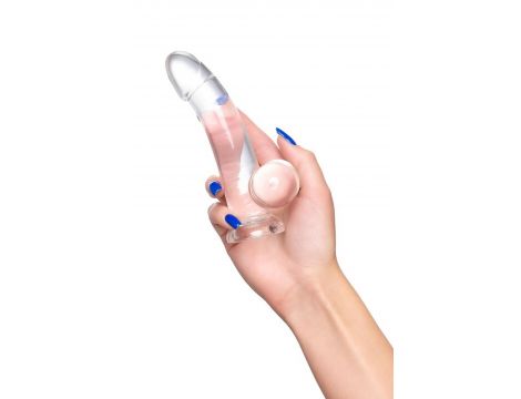 Realistic dildo A-Toys by TOYFA Cryst, TPE, transparent, 15 cm - 4