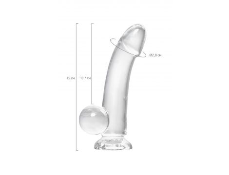 Realistic dildo A-Toys by TOYFA Cryst, TPE, transparent, 15 cm - 10