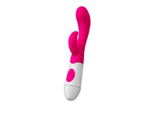 A-TOYS, Vibrator Nessy with Clitoral Stimulator, Silicone, Pink, 20 cm, 10 speeds, 2xAAA