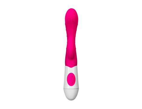 A-TOYS, Vibrator Nessy with Clitoral Stimulator, Silicone, Pink, 20 cm, 10 speeds, 2xAAA - 3