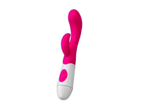 A-TOYS, Vibrator Nessy with Clitoral Stimulator, Silicone, Pink, 20 cm, 10 speeds, 2xAAA - 5