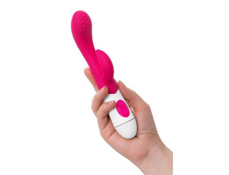 A-TOYS, Vibrator Nessy with Clitoral Stimulator, Silicone, Pink, 20 cm, 10 speeds, 2xAAA - 8