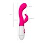 A-TOYS, Vibrator Nessy with Clitoral Stimulator, Silicone, Pink, 20 cm, 10 speeds, 2xAAA - 5