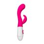 A-TOYS, Vibrator Nessy with Clitoral Stimulator, Silicone, Pink, 20 cm, 10 speeds, 2xAAA - 10