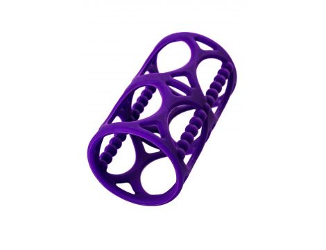 Silikonowa nakładka przelotowa na penisa A Toys fioletowa 7.5 cm - 8