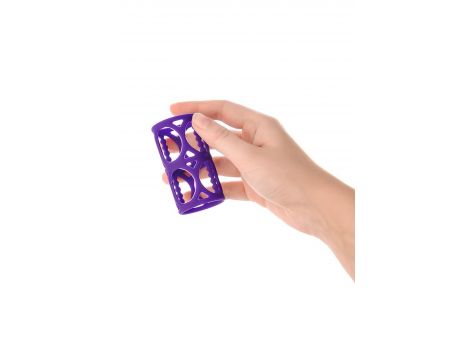 Silikonowa nakładka przelotowa na penisa A Toys fioletowa 7.5 cm - 5