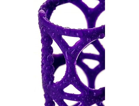 Silikonowa nakładka przelotowa na penisa A Toys fioletowa 7.5 cm - 7