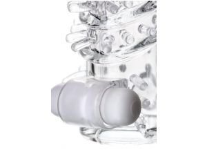Transparentna nasadka na penisa A-Toys Fril z wibracją TPR 13 cm
