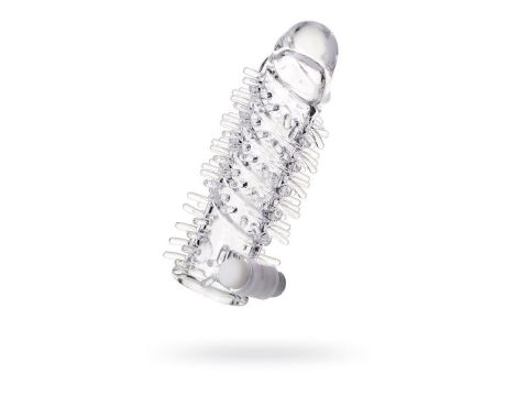 Transparentna nasadka na penisa A-Toys Fril z wibracją TPR 13 cm - 3