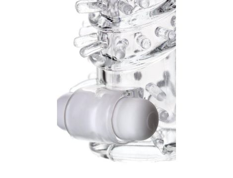 Transparentna nasadka na penisa A-Toys Fril z wibracją TPR 13 cm