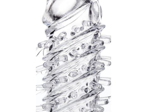 Transparentna nasadka na penisa A-Toys Fril z wibracją TPR 13 cm - 2