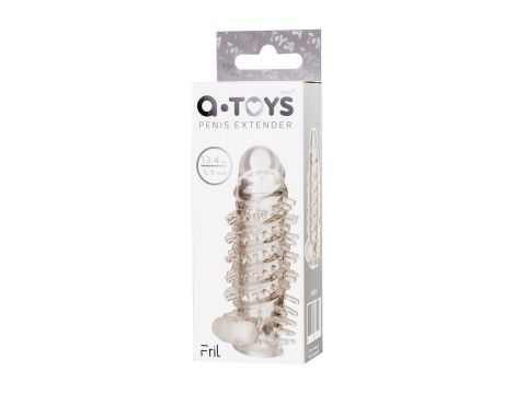 Transparentna nasadka na penisa A-Toys Fril z wibracją TPR 13 cm - 6