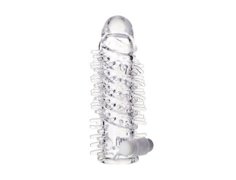 Transparentna nasadka na penisa A-Toys Fril z wibracją TPR 13 cm - 5