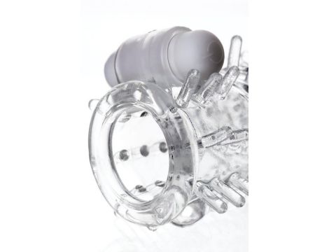Transparentna nasadka na penisa A-Toys Fril z wibracją TPR 13 cm - 9