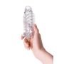 Transparentna nasadka na penisa A-Toys Fril z wibracją TPR 13 cm - 5