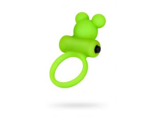Cock ring A-Toys with vibro bullet; green