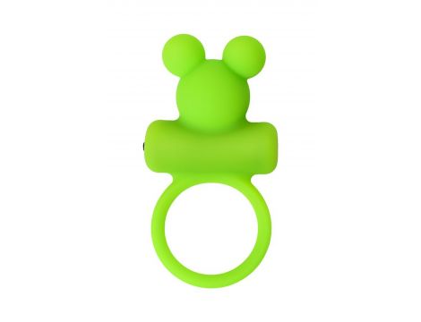 Cock ring A-Toys with vibro bullet; green - 3
