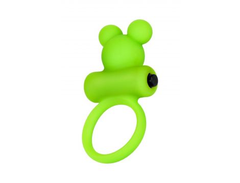 Cock ring A-Toys with vibro bullet; green - 5