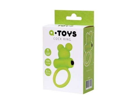 Cock ring A-Toys with vibro bullet; green - 4