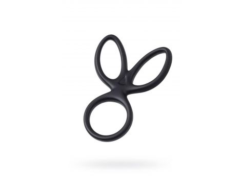 A-TOYS Triple penis ring KRAKEN, silicone, black, 10 cm - 2