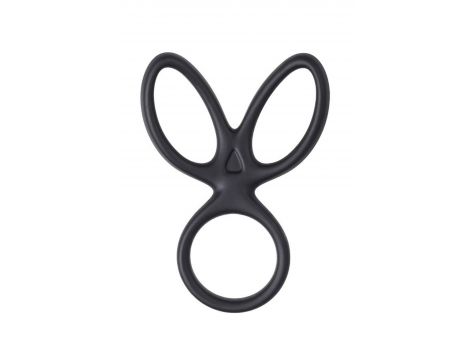 A-TOYS Triple penis ring KRAKEN, silicone, black, 10 cm