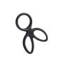 A-TOYS Triple penis ring KRAKEN, silicone, black, 10 cm - 6