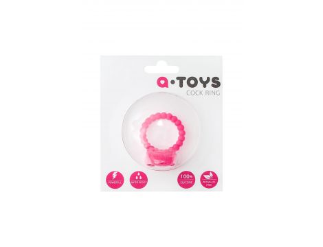 Silikonowy wibrujący pierścień erekcyjny AToys różowy 3.5 cm - 3