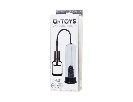 A-TOYS, Penis Pump, PVC, Black, 23.5 cm 3 cock rings included - 2