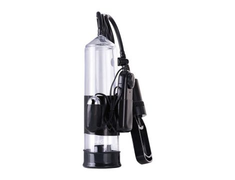 Pompka do penisa z wibracją A-Toys transparentna czarna 22,8 cm - 9