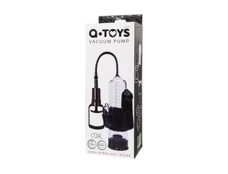 Pompka do penisa z wibracją A-Toys transparentna czarna 22,8 cm - 15