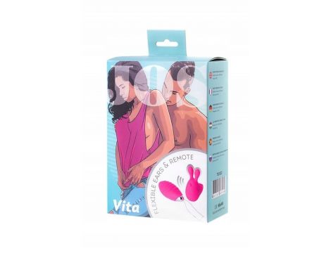 Wibrujące jajeczko na palec JOS VITA z nakładką silikonową różową 8.5 cm - 2
