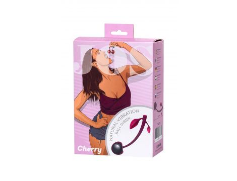 Wild cherry JOS pleasure ball with a ball inside and flexible tail color:cherry - 5